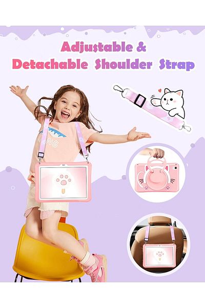 TEKNETSTORE iPad Air 10.9 4 5 6 2020 2022 2024 Compatible Cat Kids Case Protective with Characters