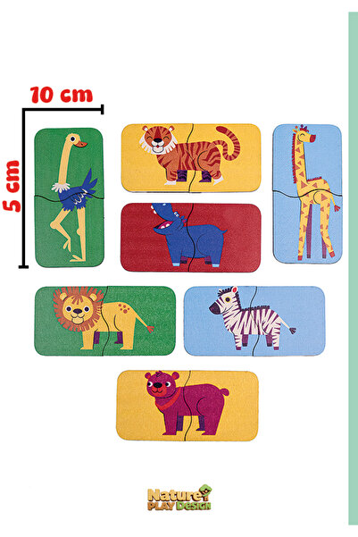 Natureplaydesign Eşleştirme Oyunu Ahşap Iki Parçalı Bebek Puzzle Beceri Zeka ...