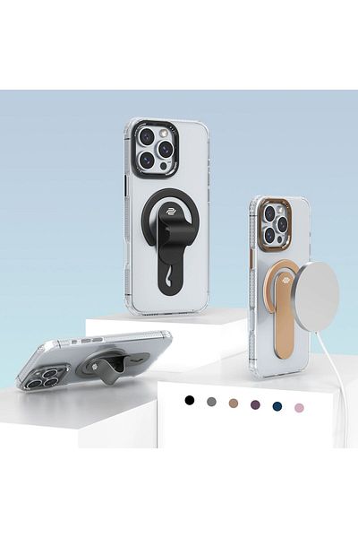 GENERAL جراب Pradi iPhone 14 ProMax - مقاوم للصدمات، حامل حزام معصم من السيليكون، شحن لاسلكي.