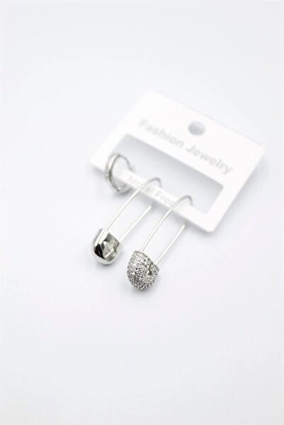 PRATİKOBA 3-Piece Filkette Earrings - Silver