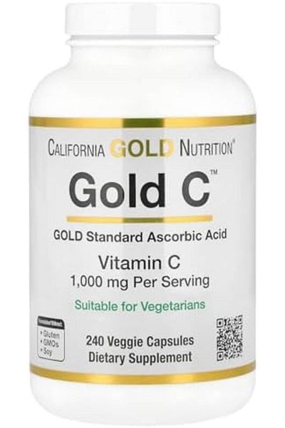 California Gold Nutrition Vitamin C Capsules by California Gold Nutrition - 1000 mg - 240 Veggie Capsules