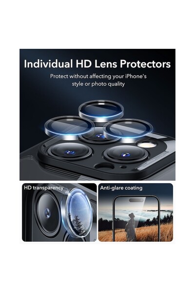 ESR Armor Tough Case, compatible with Apple iPhone 16 Pro, Stash stand 360 + lens, Transparent