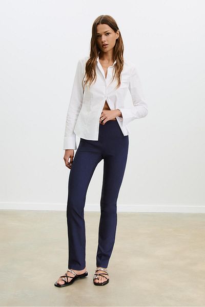 Stradivarius Slim fit denim-effect trousers
