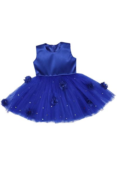 Atelier Anca Socolovschi Girls' dress, princess style, blue with 3D flowers