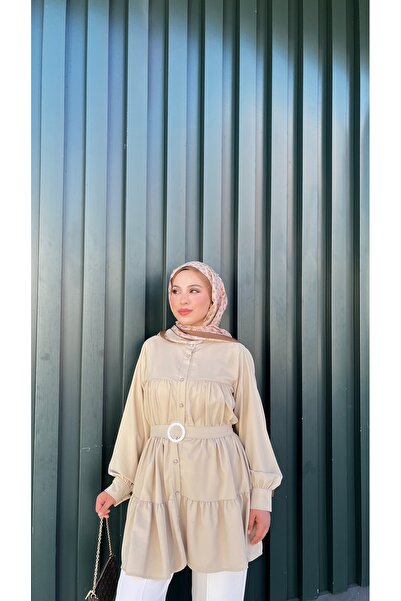 Niessa Butik Kemerli kat kat gömlek