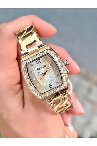 Ferrucci Women's Wristwatch Stone Model Chain Cord Waterproof Design Watch