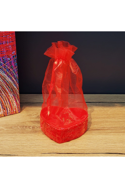 TTT Red Heart Tulle Pouch