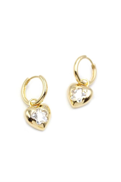 PRATİKOBA Heart Earrings - Gold