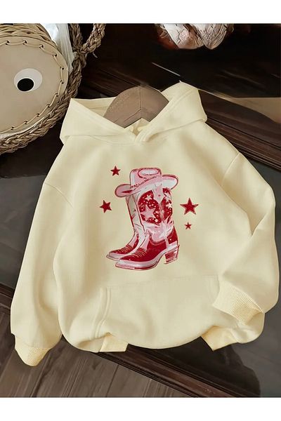 FUFLUNS Cowboy Printed Oversize Unisex Hooded Sweatshirt