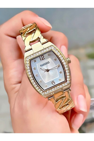 Ferrucci Women's Wristwatch Stone Model Chain Cord Waterproof Design Watch