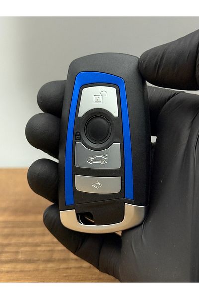 Luxe Aksesuarr Bmw Smart F30 F32 F10 F20 Compatible 3 Button Key Remote Case Blue Color