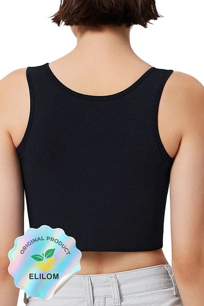 elilom Breast Concealing Corset Unisex Firming and Gathering Flat Silhouette for Gynecomastia and Tomboy