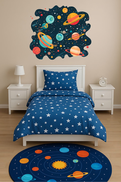 Aysha Tasarım ملصق جداري على شكل كوكب - زخرفة لاصقة لتزيين غرفة الأطفال بتصمي...