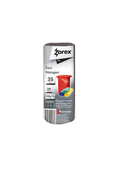 ZOREX Saci de gunoi Pro, 35L, negri, 20 buc/rolă