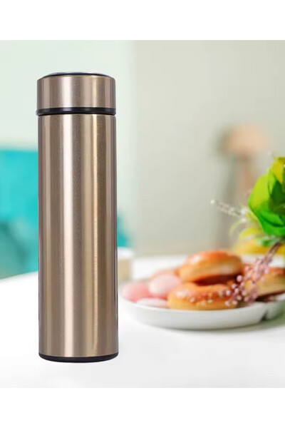 Generic زجاجة مياه ذكية 500 مل مع شاشة LED ومنظم حرارة من الفولاذ المقاوم للصدأ للقهوة الساخنة والباردة والشاي