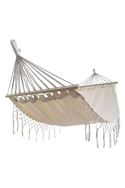 divendi-ro Hanging Hammock in Beige Macrame, 200x100 cm