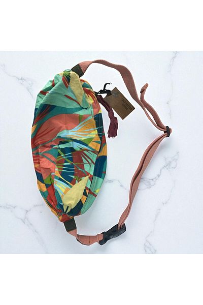 Old Cotton Vintage Shabby Balloon Freeback Patterned Casual Waist Bag Colorful 36 cm X 30 cm