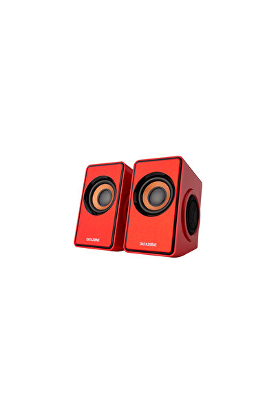 Datazone DZ‑T007 Red Mini USB Computer Speakers – Portable, Colorful Design, Deep Bass