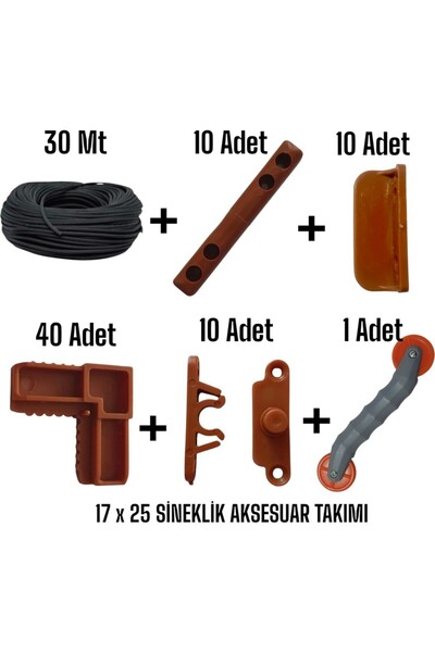 ALUWAND 17X25 Sineklik Aksesuar Takımı – Kolay Montaj, Dayanıklı Malzeme -Altınmeşe