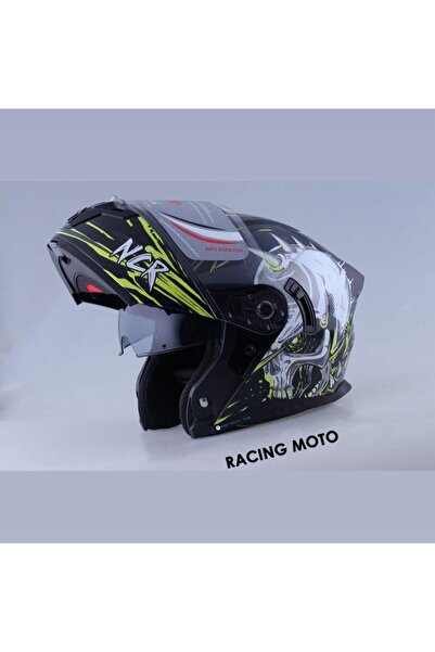 NCR KASK ÇENE AÇILIR VİZÖRLÜ 166 ECE 06 BELGELİ SARI ( Sticker Hediyeli )