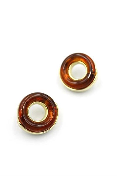 PRATİKOBA Hoop Earrings - Brown