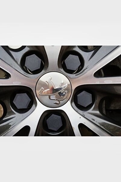 DU&ER Peugeot Uyumlu 18 mm Siyah Bijon Kapak Seti – Jant Estetiğine Zarif Dok...