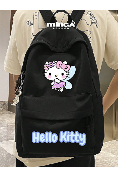 Minga London Rucsac pentru școală, cursuri, studii, negru, albastru, pisicuță...