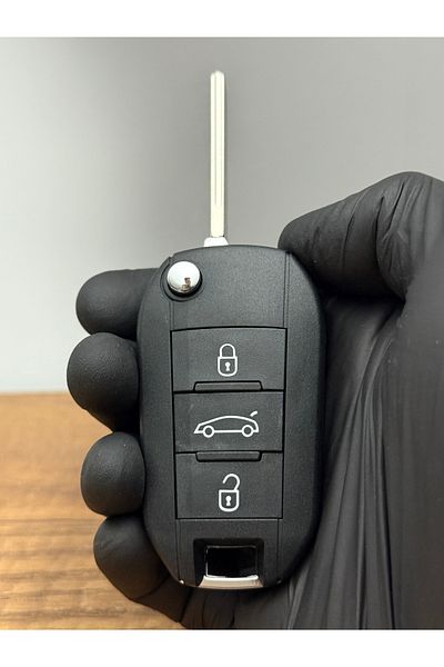 Luxe Aksesuarr Citroen C3 C4 C5 Jumpy -Berllingo- C Elysee 3 Button Key Control Shell with Trunk