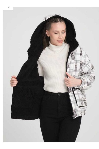 AXXAN Unisex Double Sided Hooded Coats Coat Jacket Inside Plush Fleece Women Men Coats Cardigan
