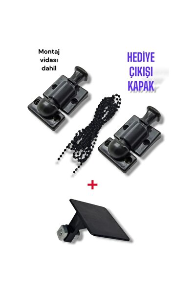 Genel Markalar Cam Balkon Kilidi Seti – 2 Adet Kilit + Kapak + 2 Metre Zincir – Dayanıklı Plastik Malzeme