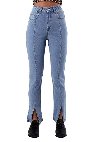nutika Denim Trousers with Slits at the Legs