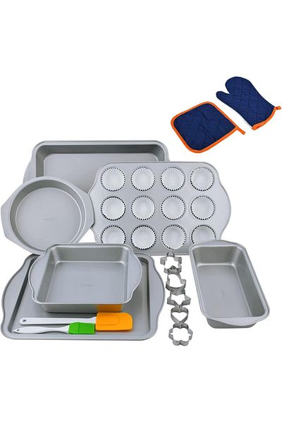 Prestige Nonstick Bakeware Set - 25 Piece kit with Round, Square, Loaf, Roaster, Muffin Pans | Cooki