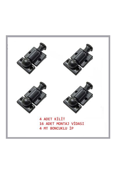 ALUWAND Glass Balcony Lock Set – 4 Locks + 4 Meter Chain – Durableplastic