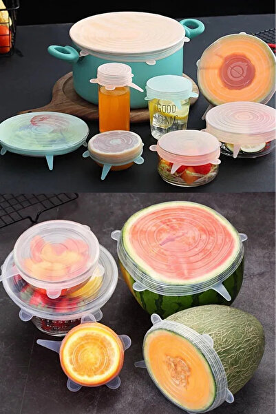 adornazzle 6-Piece Silicone Stretch Cover to Preserve Freshness, Silicone Food Cap, Silicone Cover Set