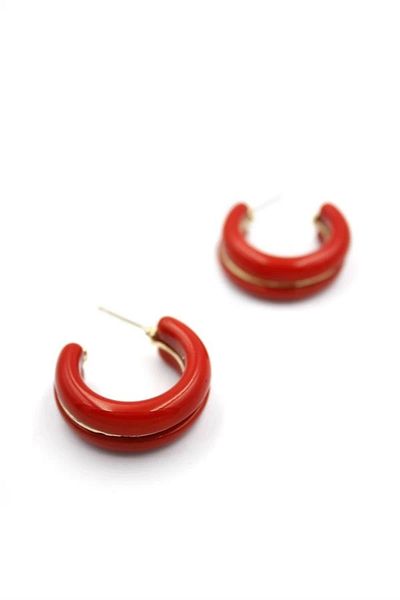 PRATİKOBA Hoop Earrings - Red