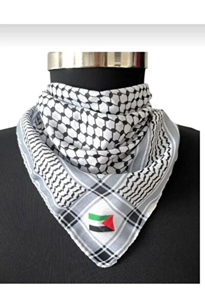 İSTANBULSTYLEMODA ФУЛЯР З ПАЛЕСТИНСЬКОЮ ТЕМАТИКОЮ 45x45 Унісекс Підходить для щоденного використання Пуші Шаль Кефія Палестинський прапор FLR0811