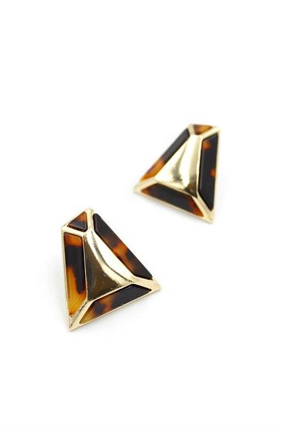 PRATİKOBA Triangle Earrings - Brown
