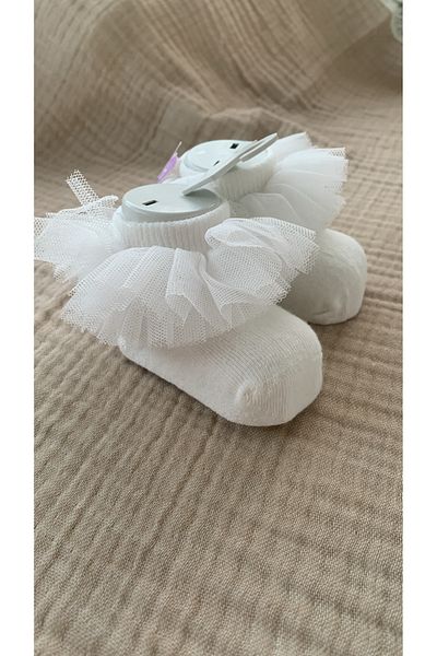 Ekinoks Tulle Decorated Baby Socks