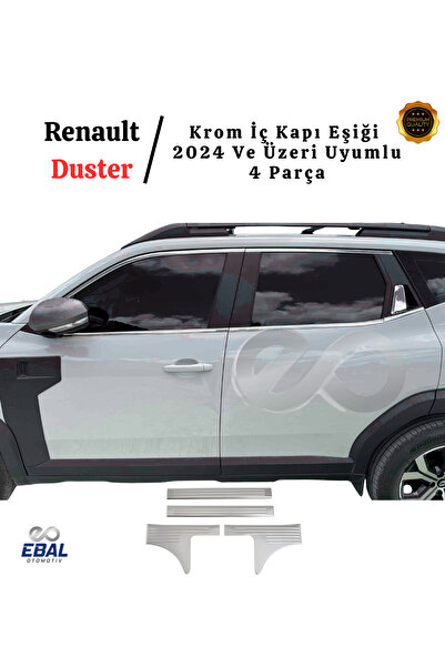 EBAL OTO AKSESUAR Renault Duster 2024 Üzeri İçin Krom İç Kapı Eşiği 4 Kapı Pa...