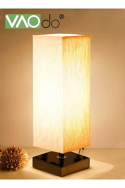 Generic VAOdo Small Table Lamp for Bedroom Bedside Lamps for Nightstand Minimalist Solid Wood Night Stand L