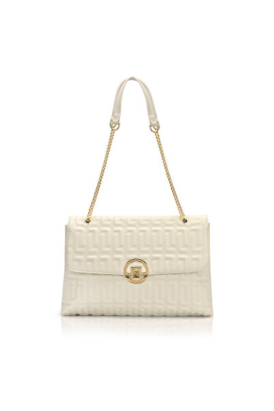 Lavie Luxe حقيبة يد نسائية Eden25 ذات غطاء (أبيض فاتح)