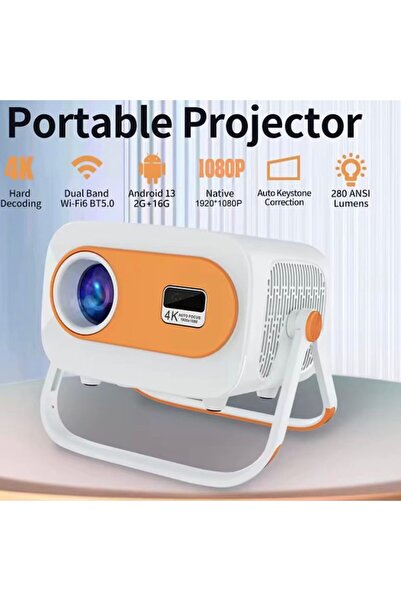 AMYMAT Smart LED Premium Projector 4K, Android 13, Wi-Fi6, Bluetooth 5.0, 5000 lm, 1GB/8GB