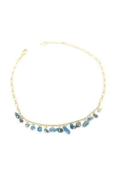 PRATİKOBA Natural Stone Anklet - Gold