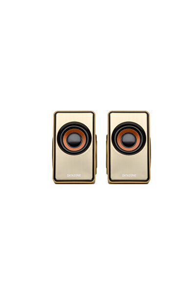 Datazone DZ‑T007 Gold Mini USB Computer Speakers – Portable, Colorful Design, Deep Bass
