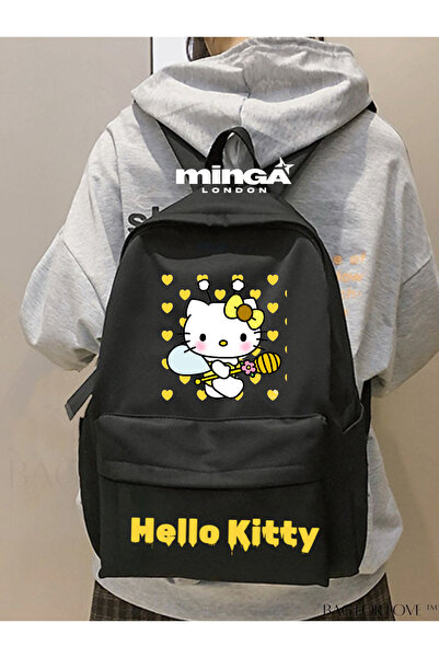 Minga London Black Hello Kitty Honey Sweet Course, Dershane, Etüt School Backpack