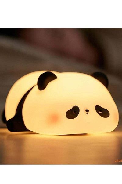 Generic JAJEEK Baby Night Light - مصباح ليلي لطيف على شكل باندا للأطفال، 3 أوضاع إضاءة، قابل للتعتيم مع مؤقت،