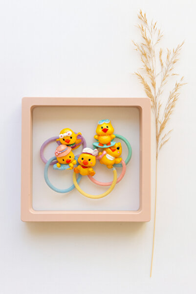 Gunessa Cute Yellow Duck Figured Chick Baby Kids Hair Clip Set of 5 Colorful ...