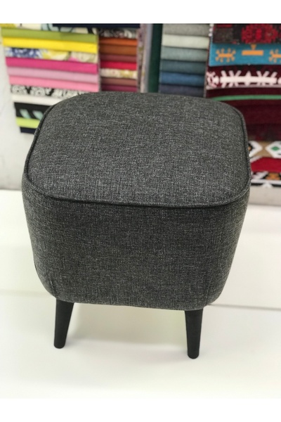 Lütfiye Gündoğan Puf ayak uzatmalık leke tutmaz keten antrasit gri yükseklik ...