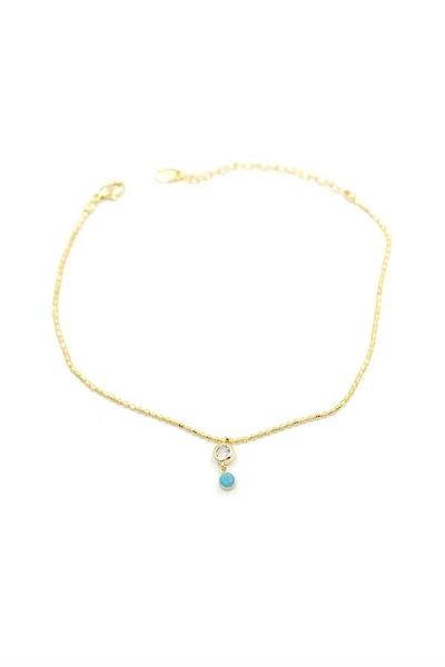 PRATİKOBA Stoned Anklet - Gold