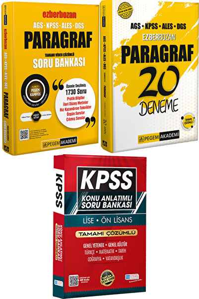 Pegem Akademi Yayıncılık Ezberbozan Paragraf Soru ve 20 Deneme - Lise Önlisan...